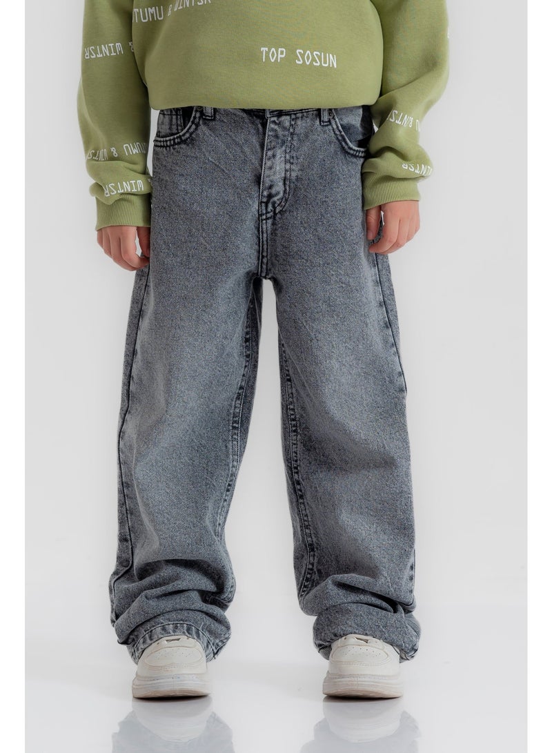 بنطلون أولادي واسع سادة